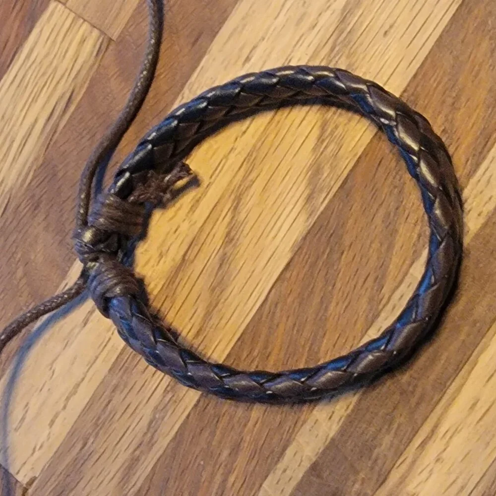 Boho Two Tone Braided Leather Bracelet